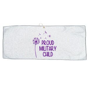 Proud Military Child Dandelion Purple Up Large Microfiber Waffle Golf Towel