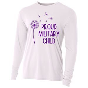 Proud Military Child Dandelion Purple Up Cooling Performance Long Sleeve Crew