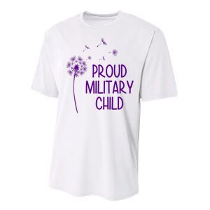 Proud Military Child Dandelion Purple Up Performance Sprint T-Shirt