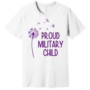 Proud Military Child Dandelion Purple Up Premium T-Shirt