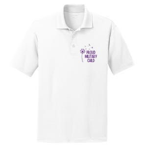 Proud Military Child Dandelion Purple Up PosiCharge RacerMesh Polo