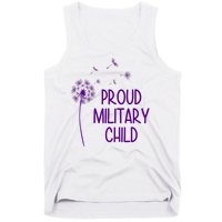 Proud Military Child Dandelion Purple Up Tank Top