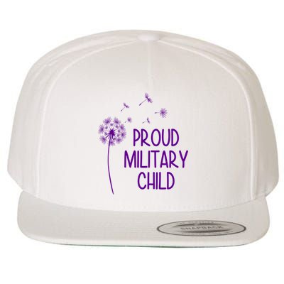 Proud Military Child Dandelion Purple Up Wool Snapback Cap