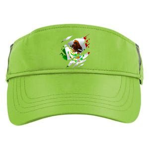 Proud Mexican Chicano Latino Torn Ripped Mexico Flag Adult Drive Performance Visor