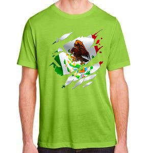 Proud Mexican Chicano Latino Torn Ripped Mexico Flag Adult ChromaSoft Performance T-Shirt