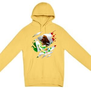 Proud Mexican Chicano Latino Torn Ripped Mexico Flag Premium Pullover Hoodie