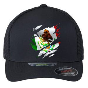 Proud Mexican Chicano Latino Torn Ripped Mexico Flag Flexfit Unipanel Trucker Cap