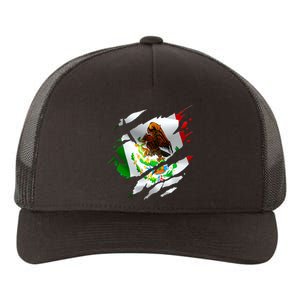 Proud Mexican Chicano Latino Torn Ripped Mexico Flag Yupoong Adult 5-Panel Trucker Hat