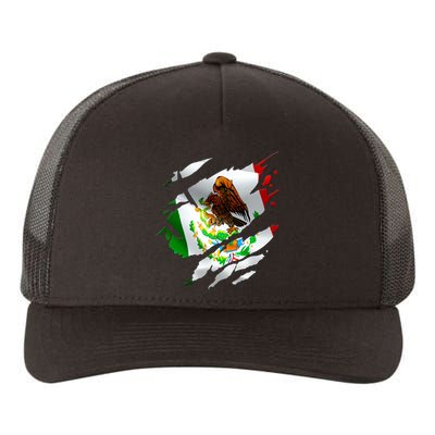 Proud Mexican Chicano Latino Torn Ripped Mexico Flag Yupoong Adult 5-Panel Trucker Hat