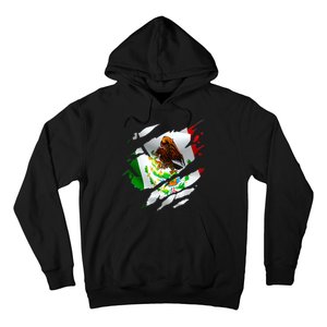 Proud Mexican Chicano Latino Torn Ripped Mexico Flag Hoodie