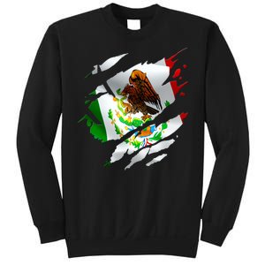 Proud Mexican Chicano Latino Torn Ripped Mexico Flag Sweatshirt