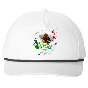 Proud Mexican Chicano Latino Torn Ripped Mexico Flag Snapback Five-Panel Rope Hat