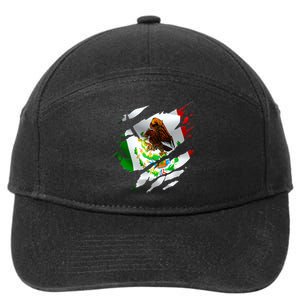 Proud Mexican Chicano Latino Torn Ripped Mexico Flag 7-Panel Snapback Hat