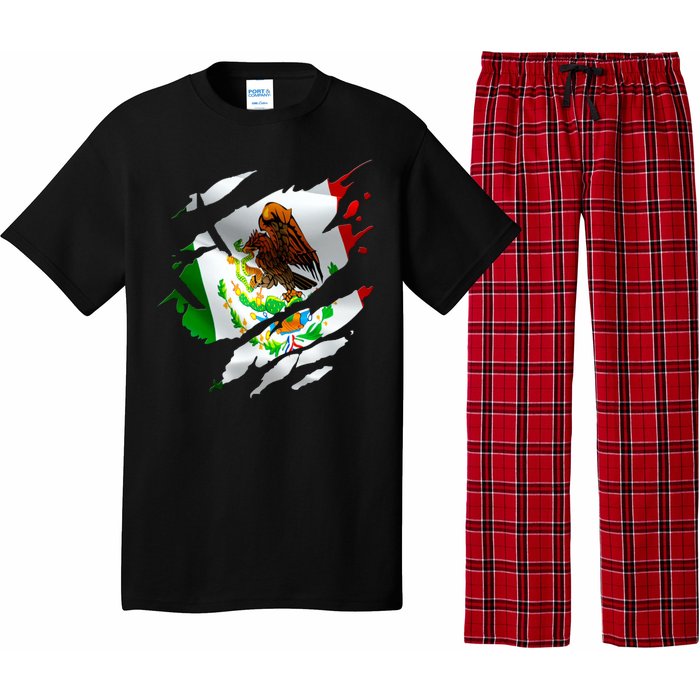 Proud Mexican Chicano Latino Torn Ripped Mexico Flag Pajama Set