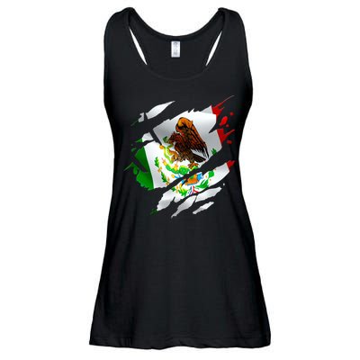 Proud Mexican Chicano Latino Torn Ripped Mexico Flag Ladies Essential Flowy Tank