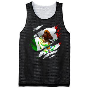 Proud Mexican Chicano Latino Torn Ripped Mexico Flag Mesh Reversible Basketball Jersey Tank