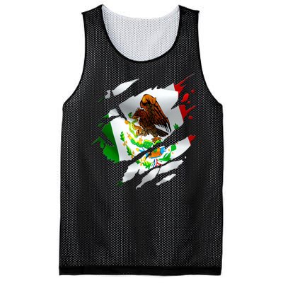 Proud Mexican Chicano Latino Torn Ripped Mexico Flag Mesh Reversible Basketball Jersey Tank