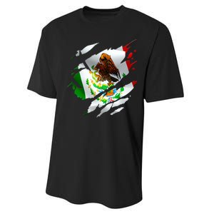 Proud Mexican Chicano Latino Torn Ripped Mexico Flag Performance Sprint T-Shirt