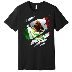 Proud Mexican Chicano Latino Torn Ripped Mexico Flag Premium T-Shirt