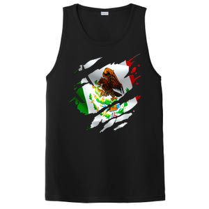 Proud Mexican Chicano Latino Torn Ripped Mexico Flag PosiCharge Competitor Tank