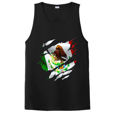Proud Mexican Chicano Latino Torn Ripped Mexico Flag PosiCharge Competitor Tank