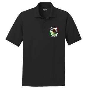 Proud Mexican Chicano Latino Torn Ripped Mexico Flag PosiCharge RacerMesh Polo