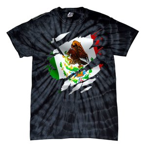 Proud Mexican Chicano Latino Torn Ripped Mexico Flag Tie-Dye T-Shirt