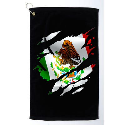 Proud Mexican Chicano Latino Torn Ripped Mexico Flag Golf Towel