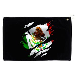 Proud Mexican Chicano Latino Torn Ripped Mexico Flag Grommeted Golf Towel