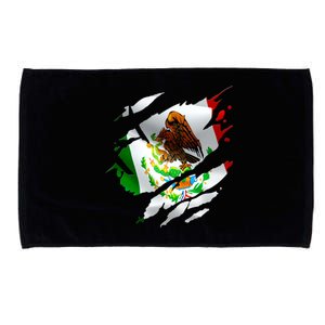 Proud Mexican Chicano Latino Torn Ripped Mexico Flag Microfiber Hand Towel