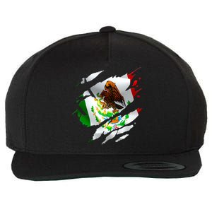 Proud Mexican Chicano Latino Torn Ripped Mexico Flag Wool Snapback Cap