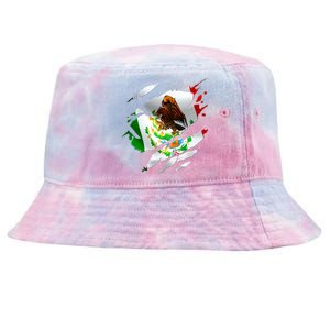 Proud Mexican Chicano Latino Torn Ripped Mexico Flag Tie-Dyed Bucket Hat