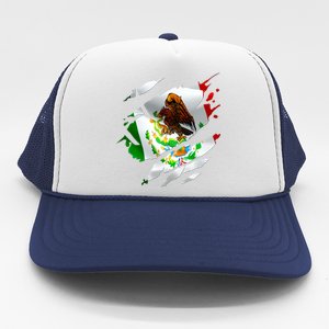 Proud Mexican Chicano Latino Torn Ripped Mexico Flag Trucker Hat