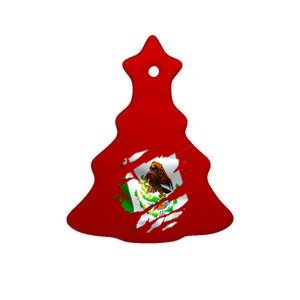 Proud Mexican Chicano Latino Torn Ripped Mexico Flag Ceramic Tree Ornament