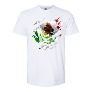 Proud Mexican Chicano Latino Torn Ripped Mexico Flag Softstyle CVC T-Shirt