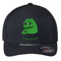 Pepe Meme Coin Crypto Coin Love Pepe Flexfit Unipanel Trucker Cap