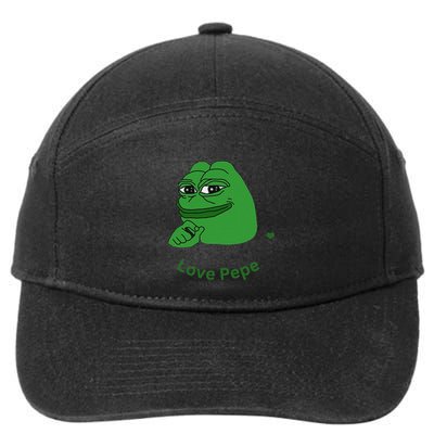 Pepe Meme Coin Crypto Coin Love Pepe 7-Panel Snapback Hat