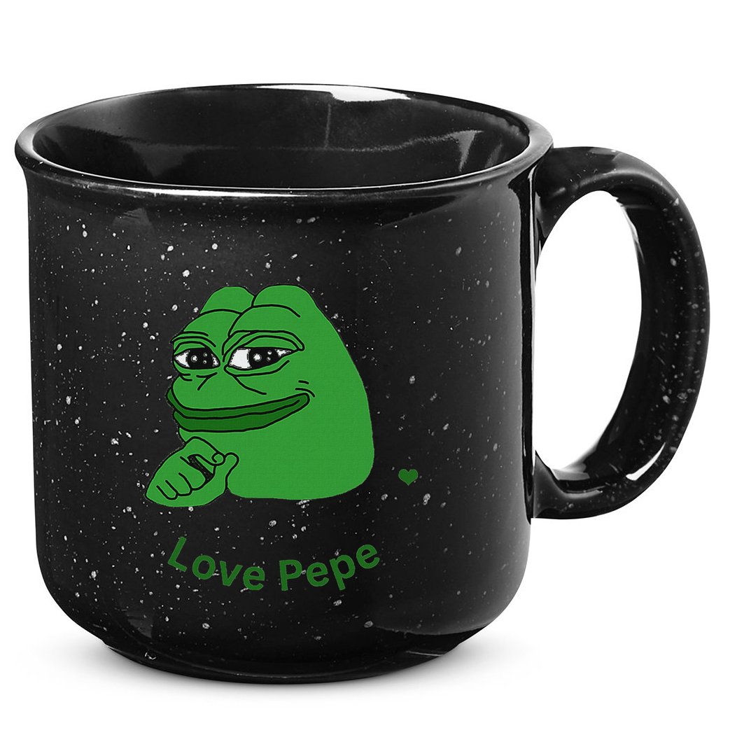 Pepe Meme Coin Crypto Coin Love Pepe 15oz Campfire Ceramic Mug