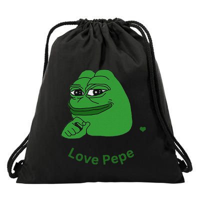 Pepe Meme Coin Crypto Coin Love Pepe Drawstring Bag