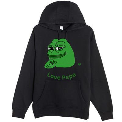 Pepe Meme Coin Crypto Coin Love Pepe Premium Pullover Hoodie