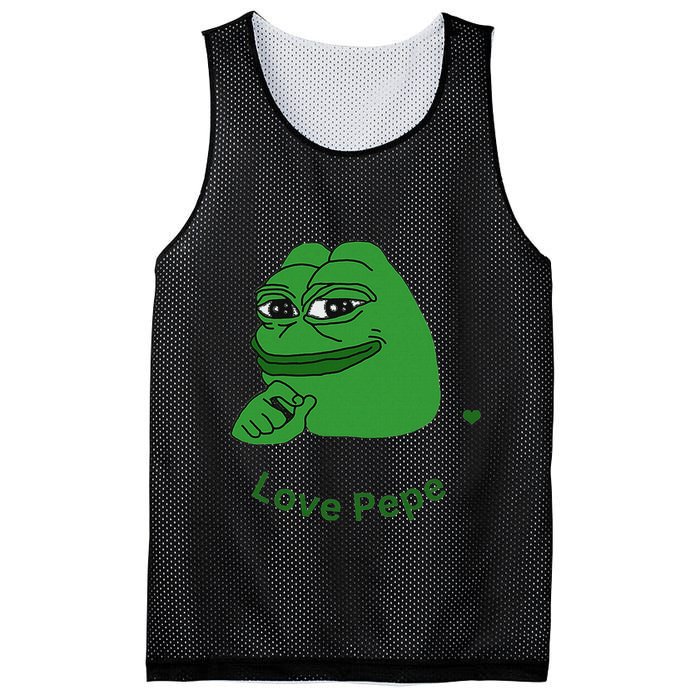 Pepe Meme Coin Crypto Coin Love Pepe Mesh Reversible Basketball Jersey Tank