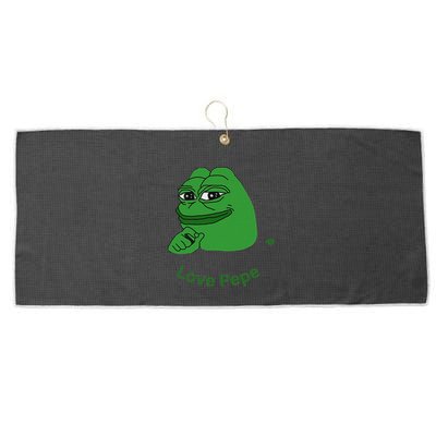 Pepe Meme Coin Crypto Coin Love Pepe Large Microfiber Waffle Golf Towel
