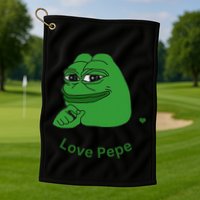 Pepe Meme Coin Crypto Coin Love Pepe Golf Towel