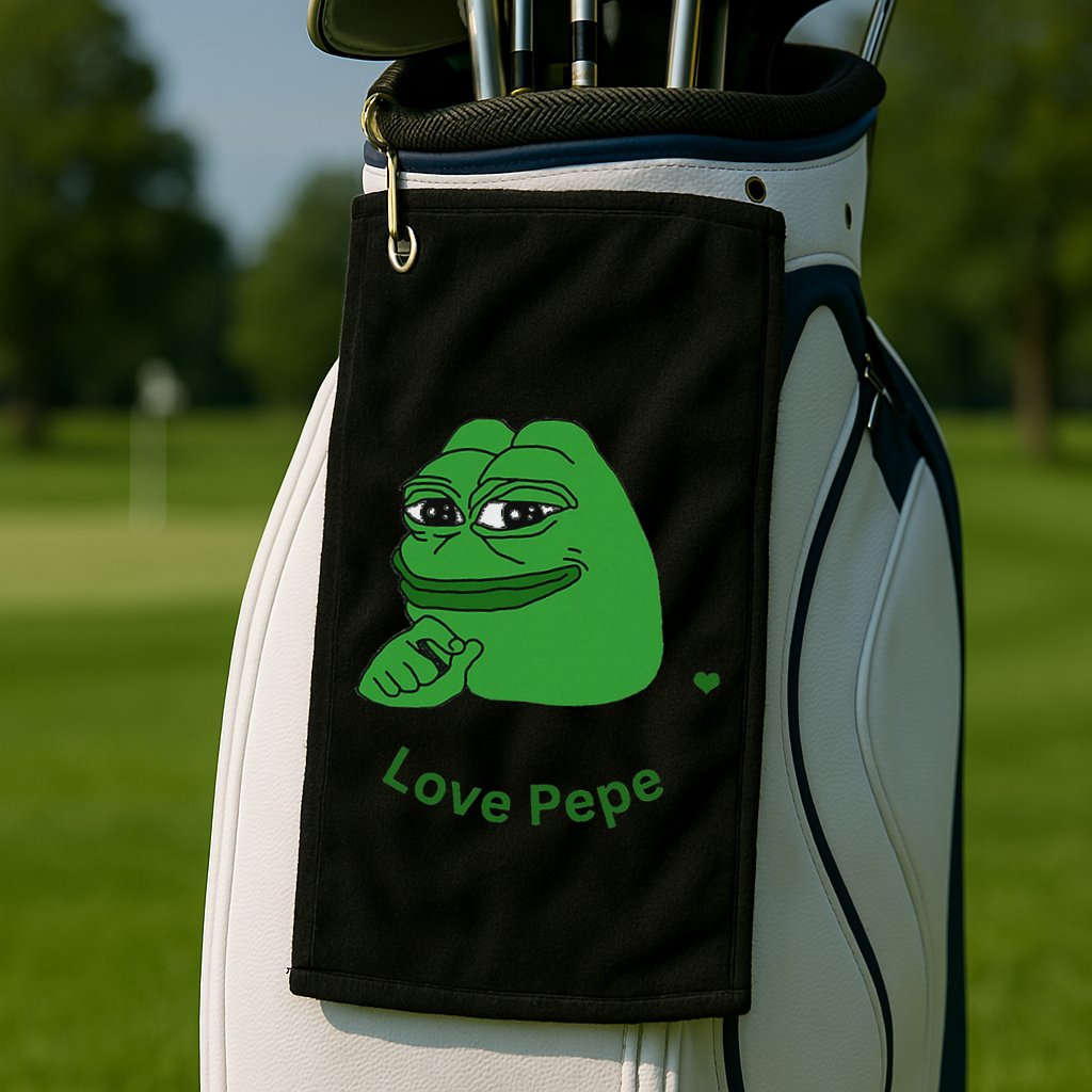 Pepe Meme Coin Crypto Coin Love Pepe Golf Towel