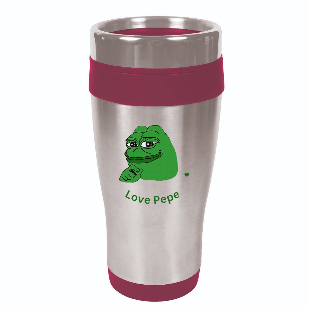 Pepe Meme Coin Crypto Coin Love Pepe 16oz Travel Tumbler