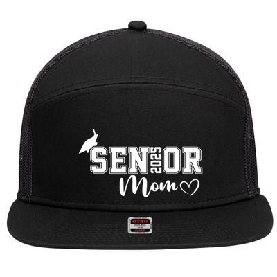 Proud Mom Cute Heart Graduate Senior 2025 Graduation Gift 7 Panel Mesh Trucker Snapback Hat