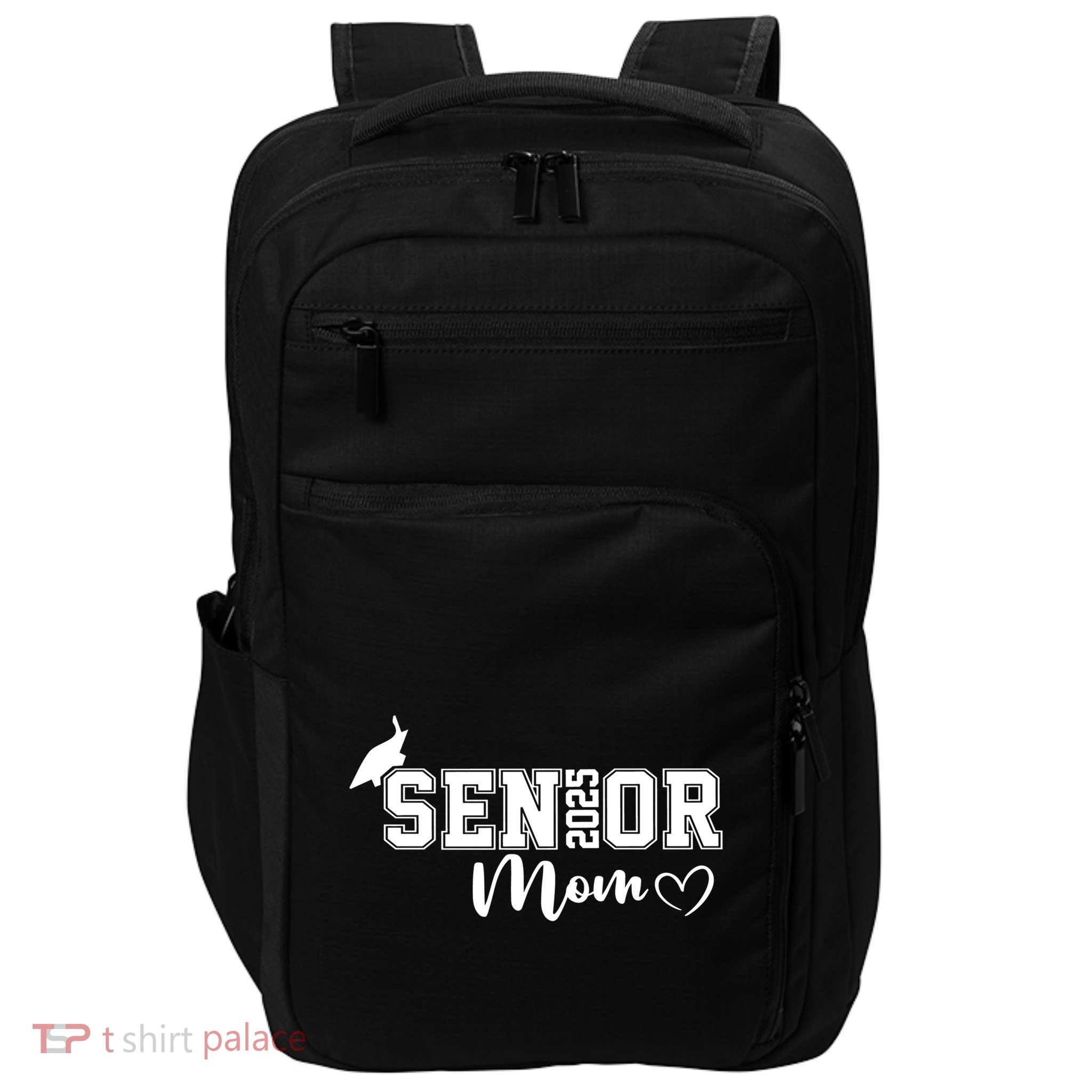 Proud Mom Cute Heart Graduate Senior 2025 Graduation Gift Impact Tech Backpack