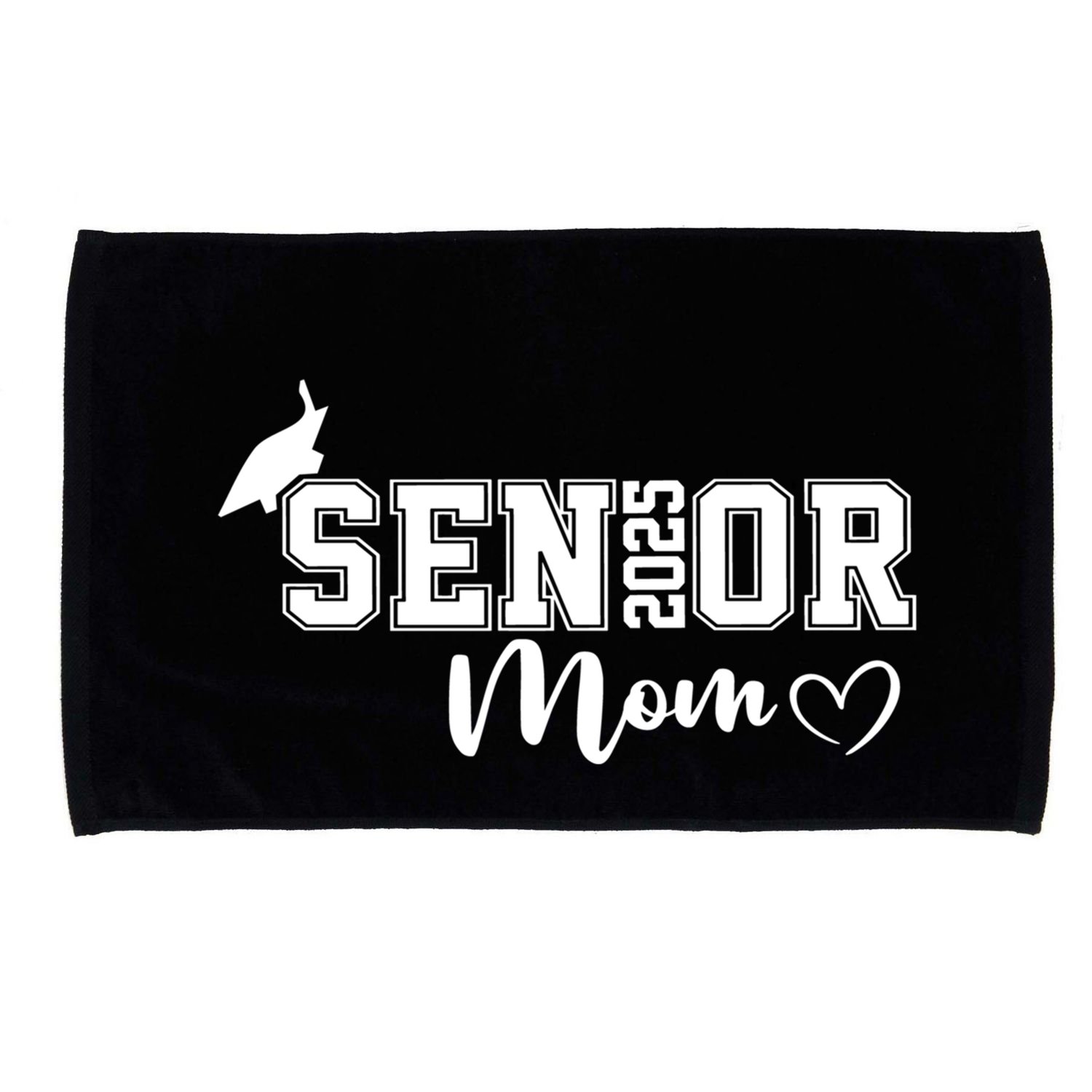 Proud Mom Cute Heart Graduate Senior 2025 Graduation Gift Microfiber Hand Towel