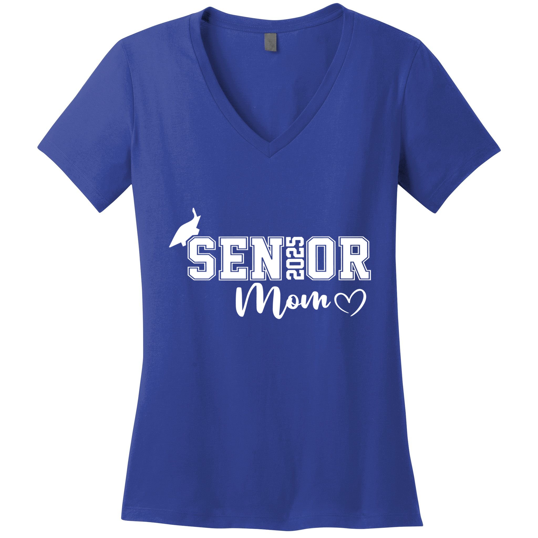 Proud Mom Cute Heart Graduate Senior 2025 Graduation Gift Women's V-Neck T-Shirt