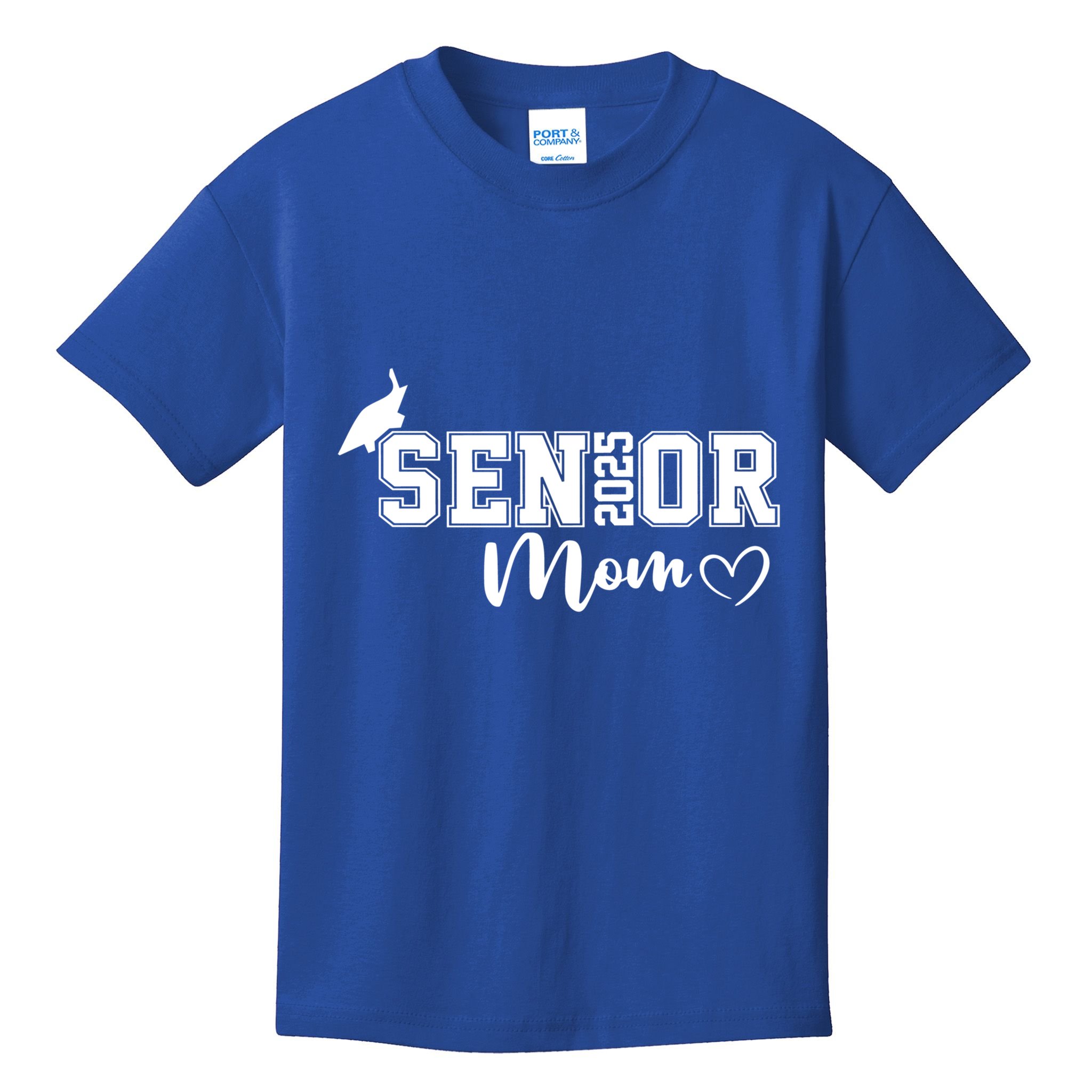 Proud Mom Cute Heart Graduate Senior 2025 Graduation Gift Kids T-Shirt